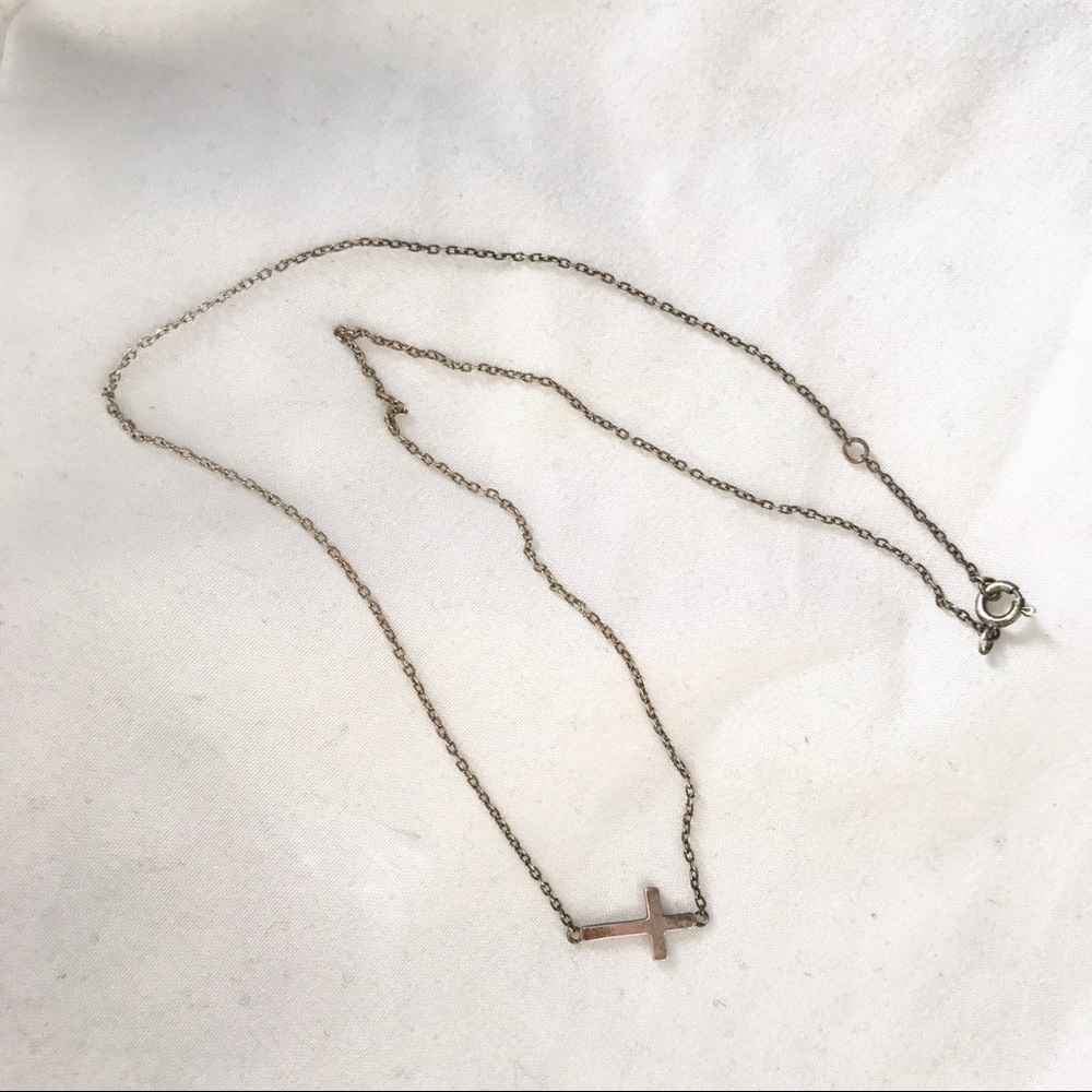 Sideways Cross Necklace
